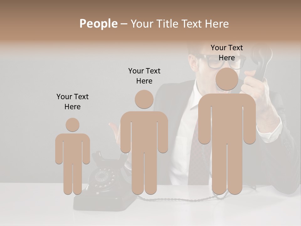 Altes Kommunikation Arbeitsplatz PowerPoint Template