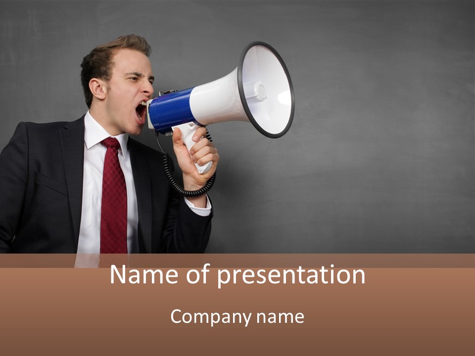 Communication Speaker Offer PowerPoint Template