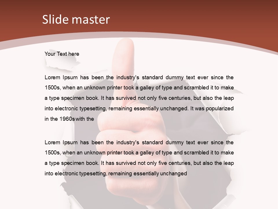 Arbeit Daumen Hoch Freisteller PowerPoint Template