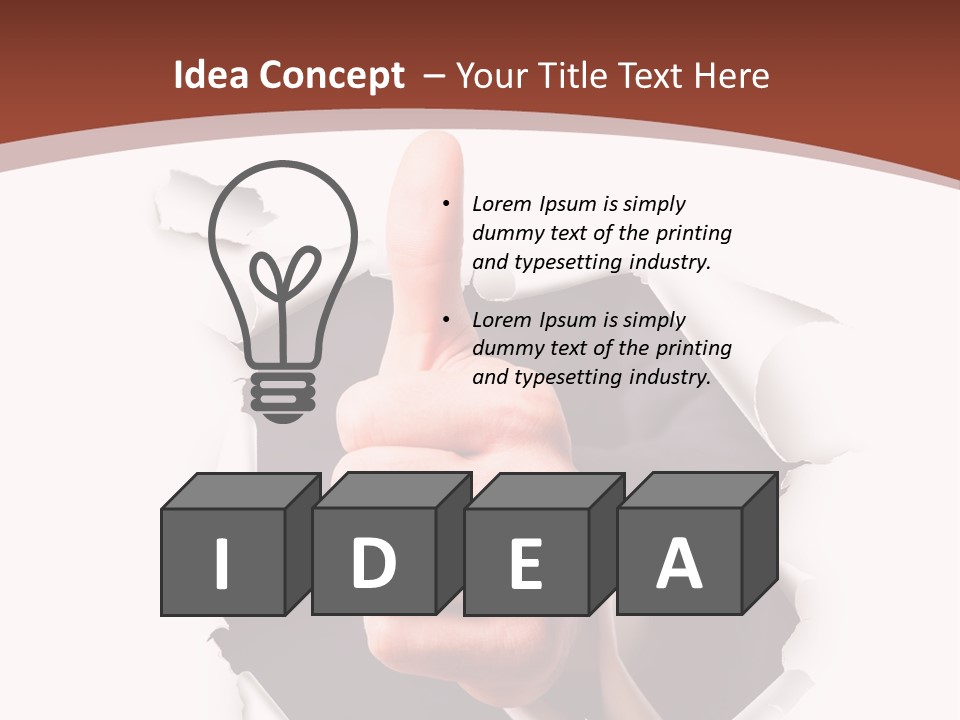 Arbeit Daumen Hoch Freisteller PowerPoint Template