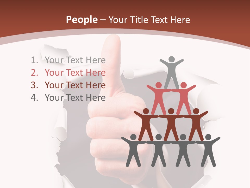 Arbeit Daumen Hoch Freisteller PowerPoint Template