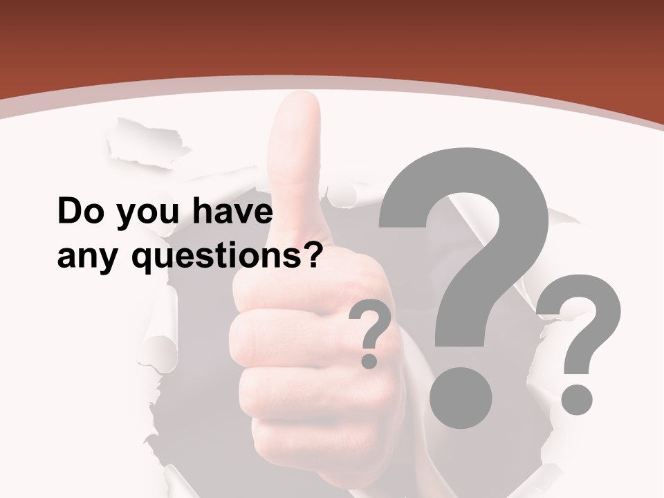 Arbeit Daumen Hoch Freisteller PowerPoint Template