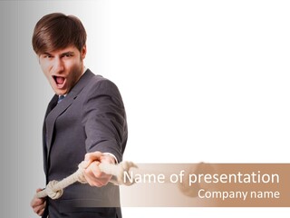 Chef Mensch Krise PowerPoint Template