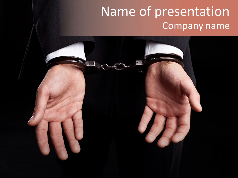 White Collar Crime Formalwear Human Hand PowerPoint Template