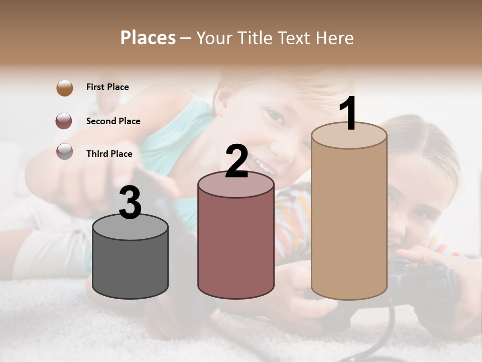 Happy Caucasian Sister PowerPoint Template