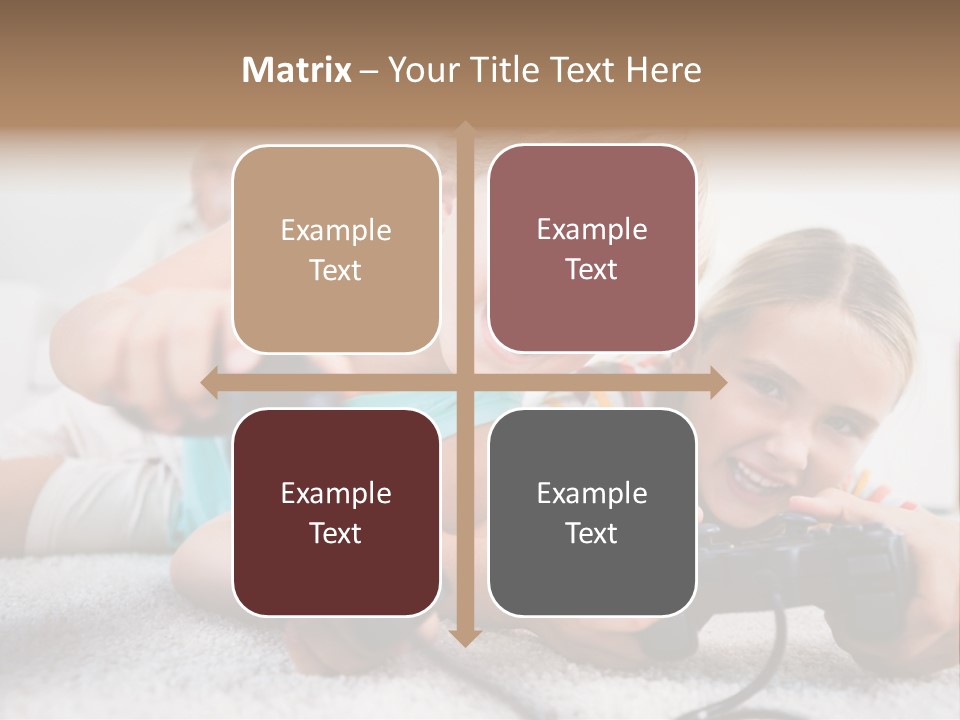 Happy Caucasian Sister PowerPoint Template