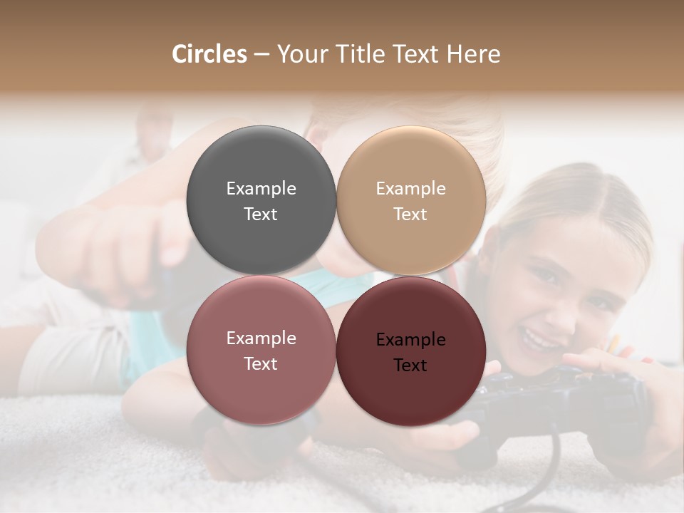 Happy Caucasian Sister PowerPoint Template