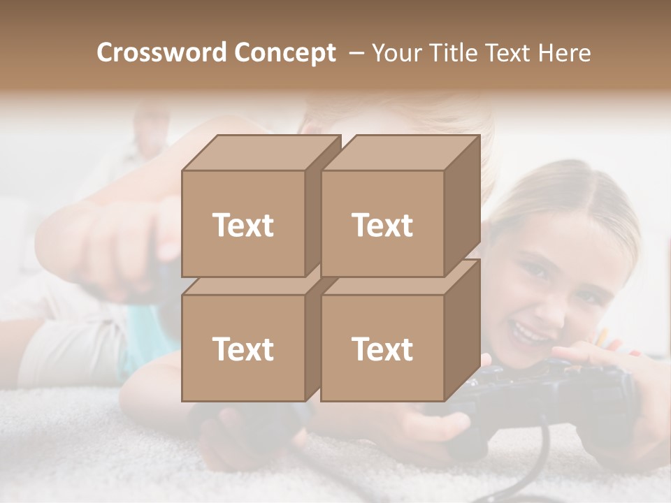 Happy Caucasian Sister PowerPoint Template