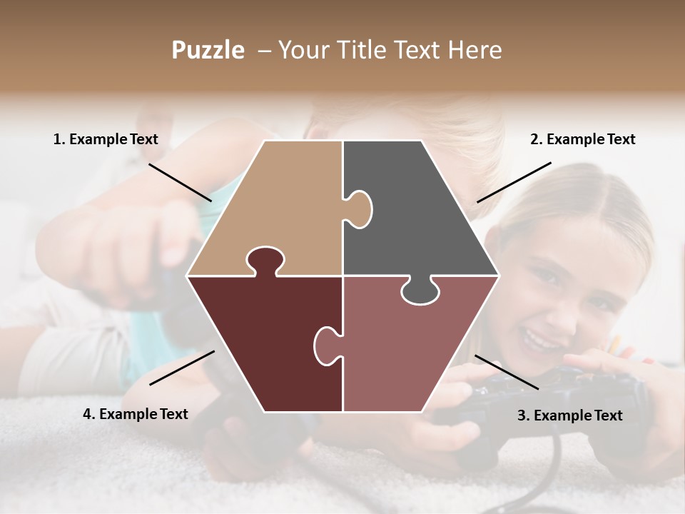 Happy Caucasian Sister PowerPoint Template