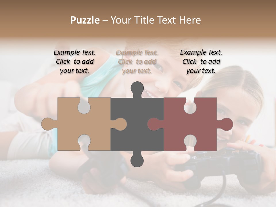 Happy Caucasian Sister PowerPoint Template