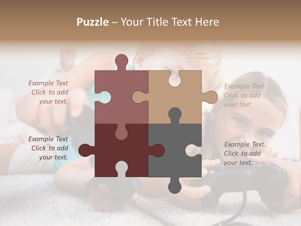 Happy Caucasian Sister PowerPoint Template