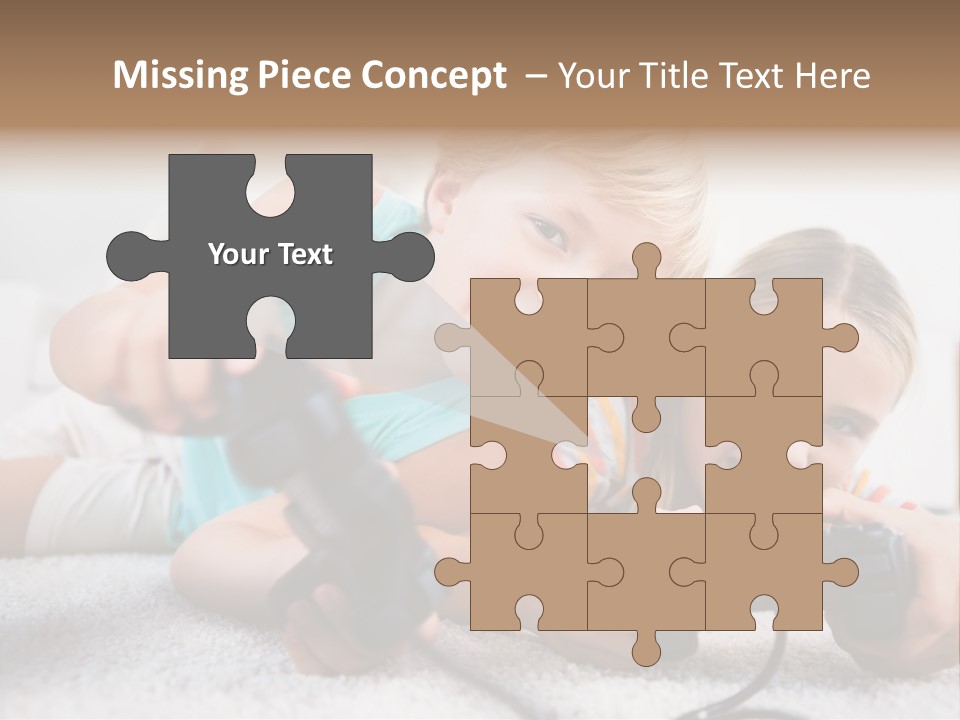 Happy Caucasian Sister PowerPoint Template