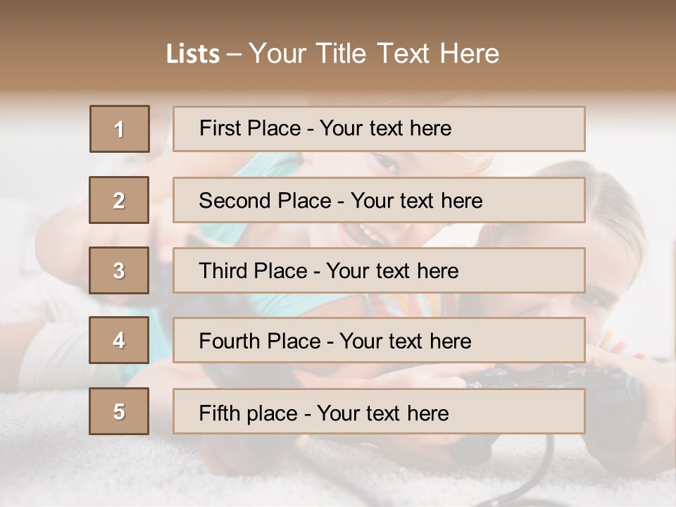 Happy Caucasian Sister PowerPoint Template
