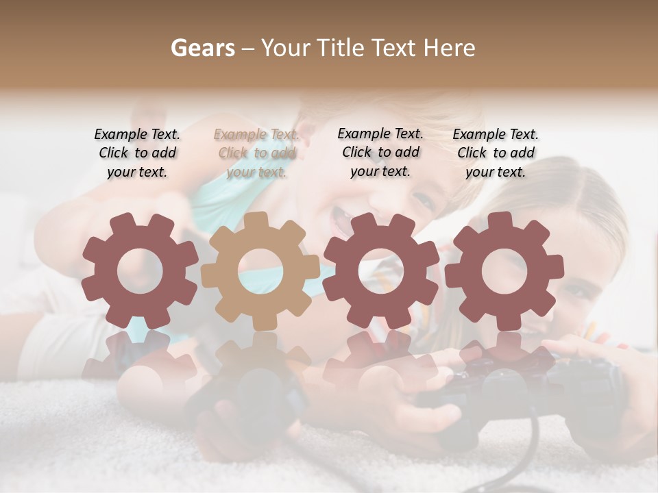 Happy Caucasian Sister PowerPoint Template