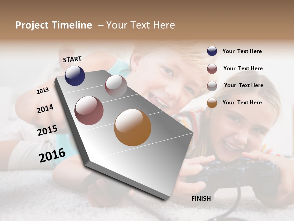 Happy Caucasian Sister PowerPoint Template