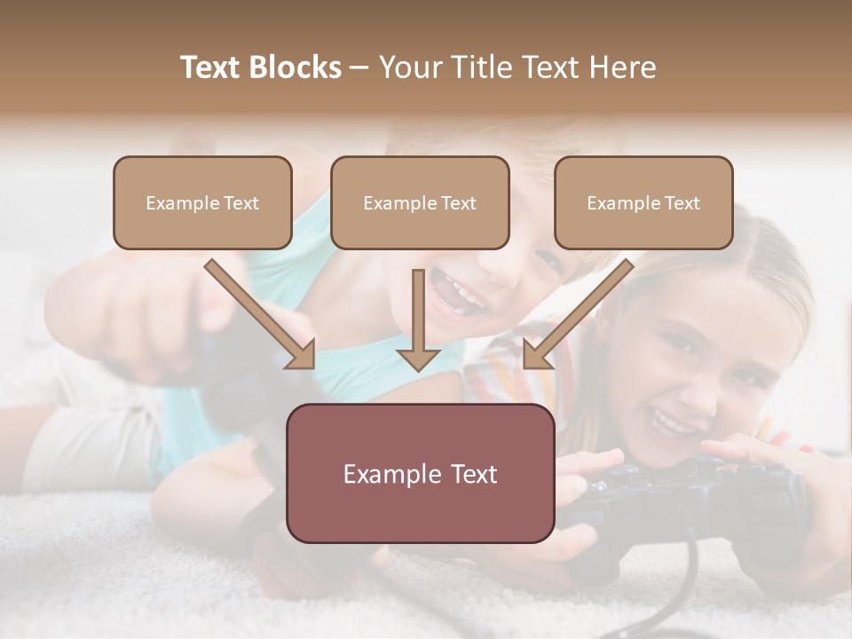 Happy Caucasian Sister PowerPoint Template