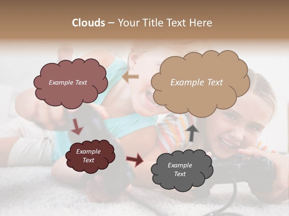 Happy Caucasian Sister PowerPoint Template