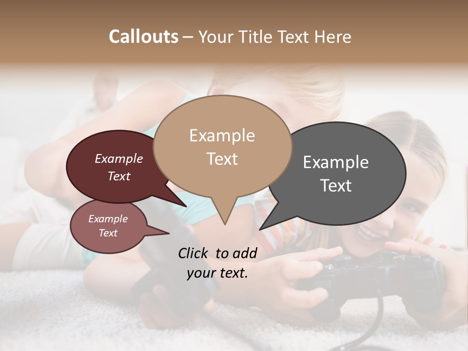 Happy Caucasian Sister PowerPoint Template