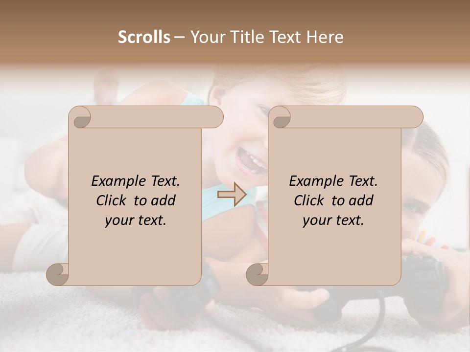 Happy Caucasian Sister PowerPoint Template