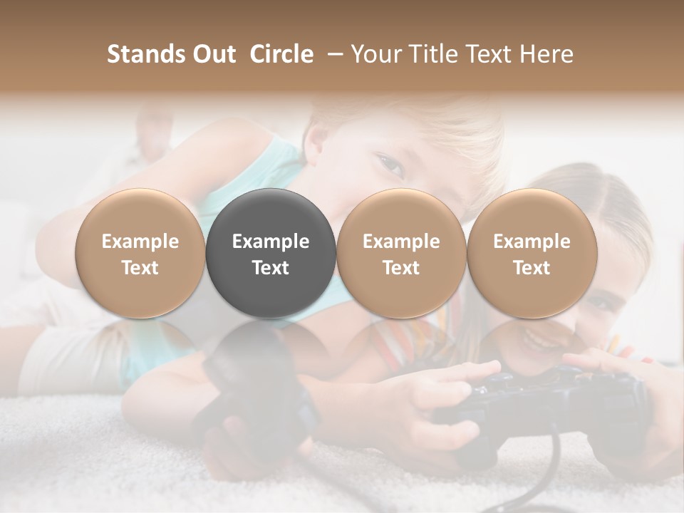 Happy Caucasian Sister PowerPoint Template