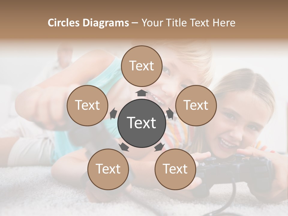 Happy Caucasian Sister PowerPoint Template