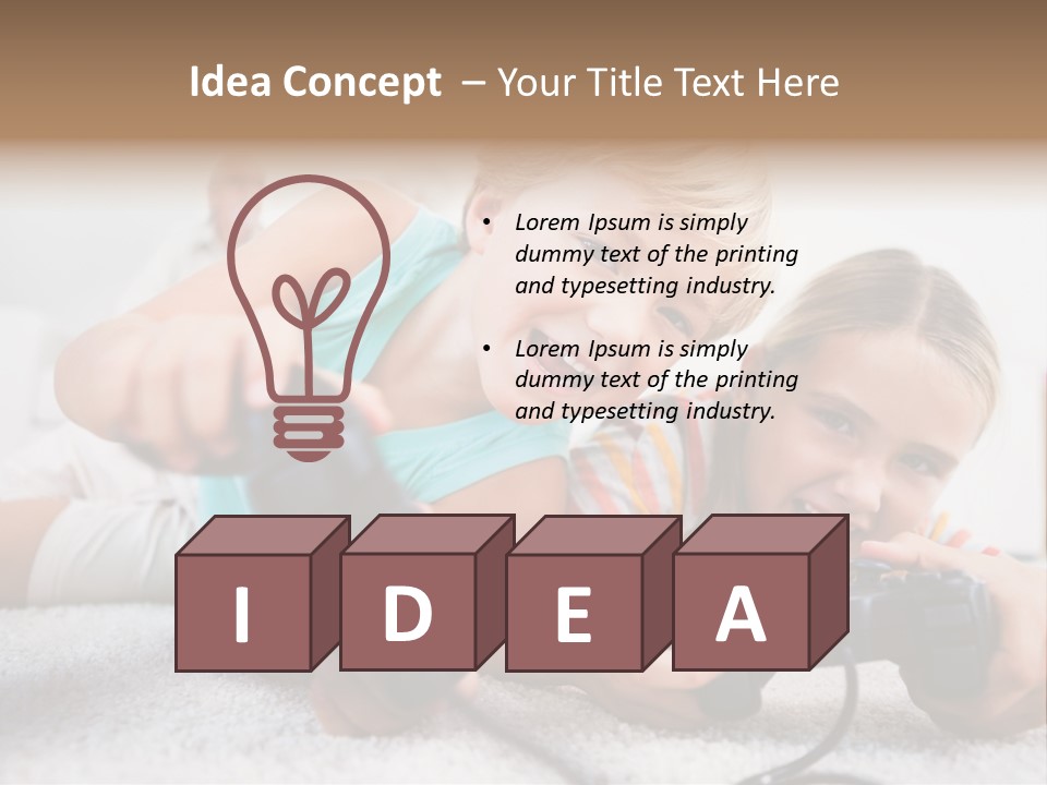 Happy Caucasian Sister PowerPoint Template