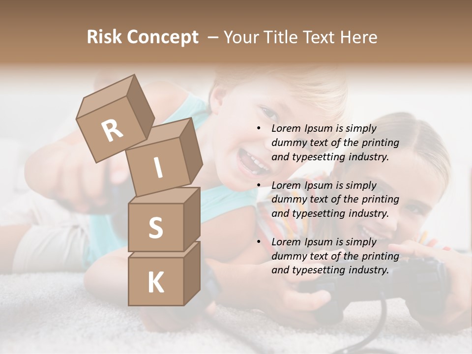 Happy Caucasian Sister PowerPoint Template