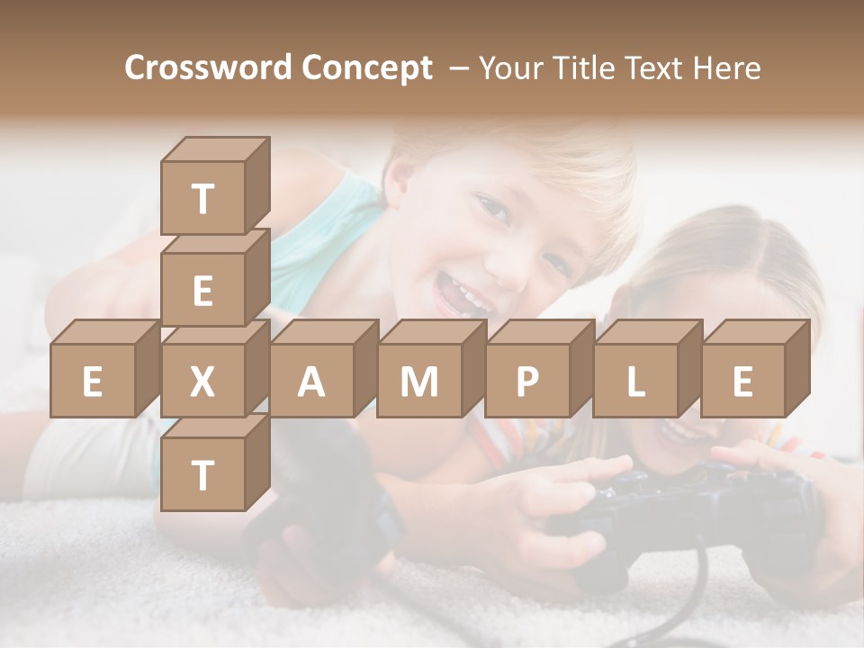 Happy Caucasian Sister PowerPoint Template