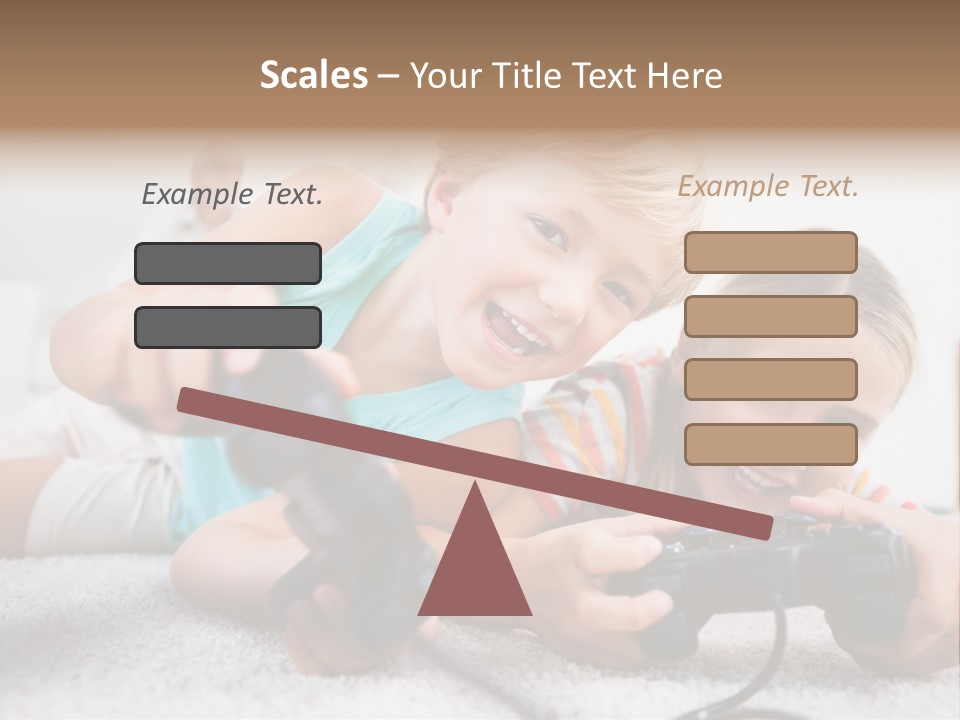 Happy Caucasian Sister PowerPoint Template