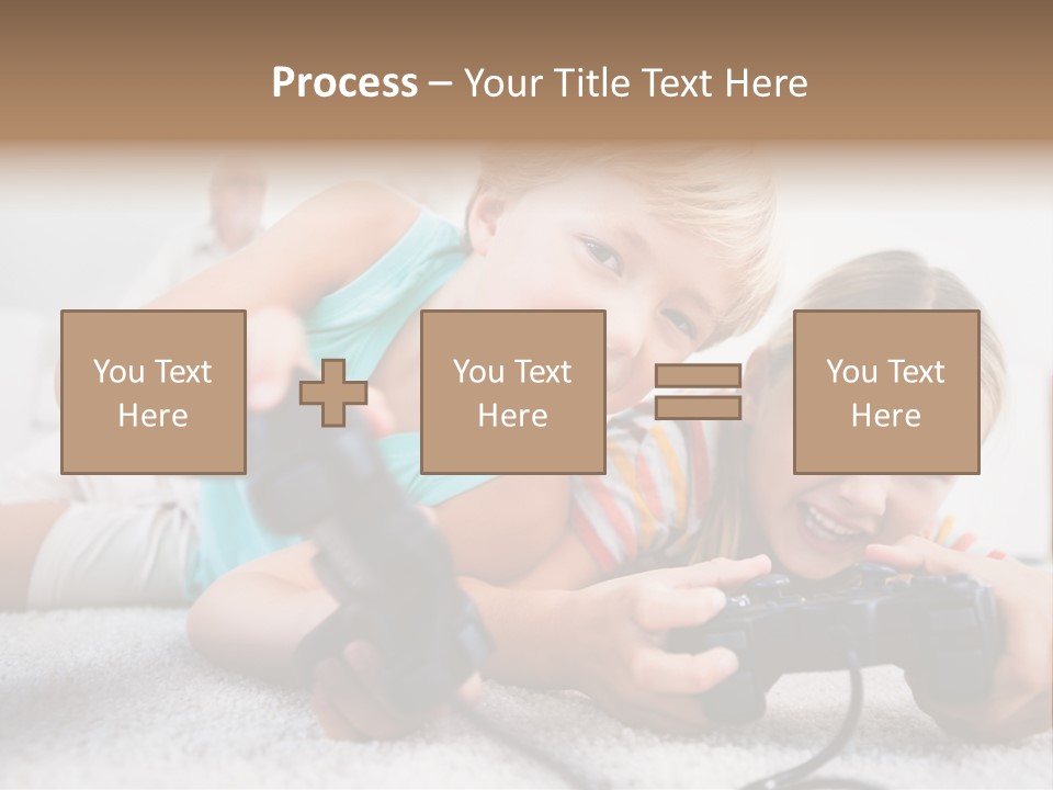 Happy Caucasian Sister PowerPoint Template