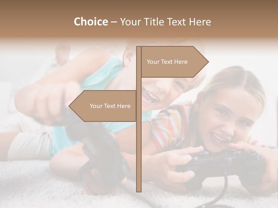 Happy Caucasian Sister PowerPoint Template