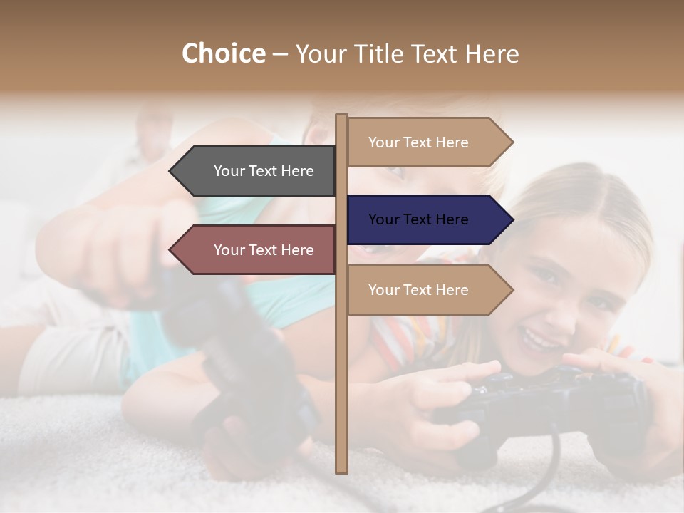 Happy Caucasian Sister PowerPoint Template