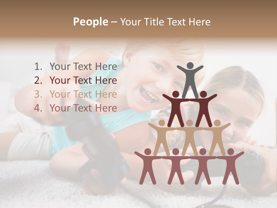 Happy Caucasian Sister PowerPoint Template