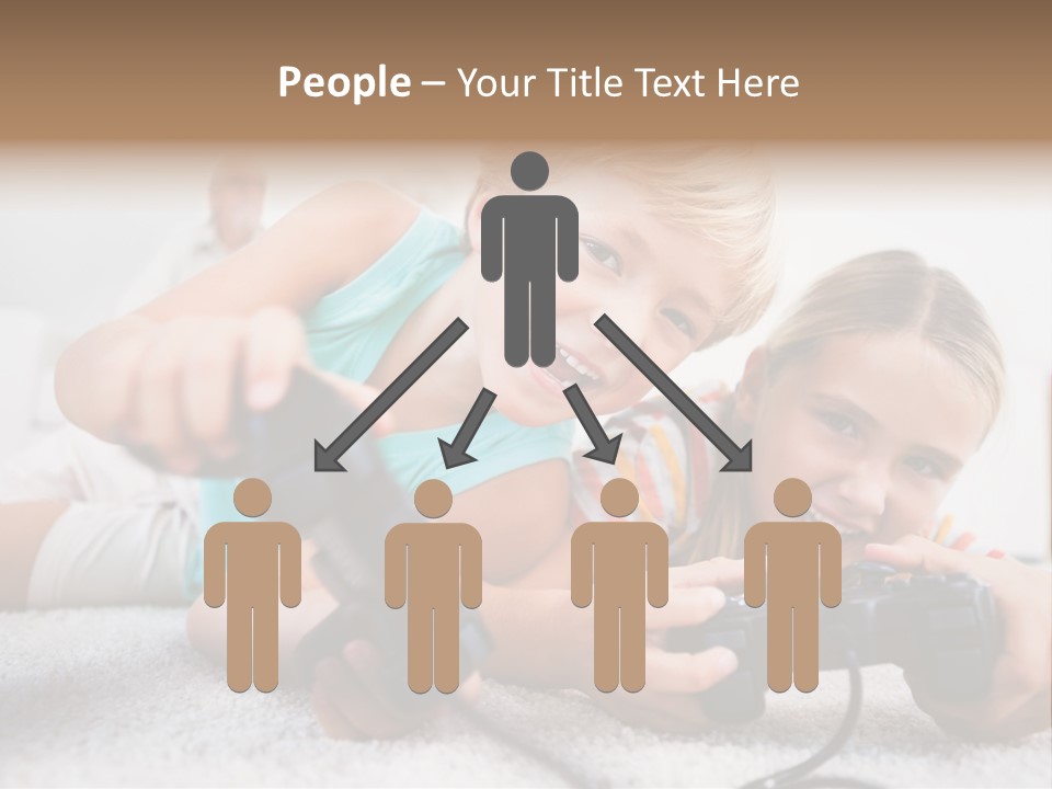 Happy Caucasian Sister PowerPoint Template