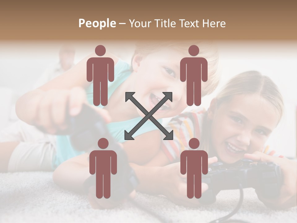 Happy Caucasian Sister PowerPoint Template