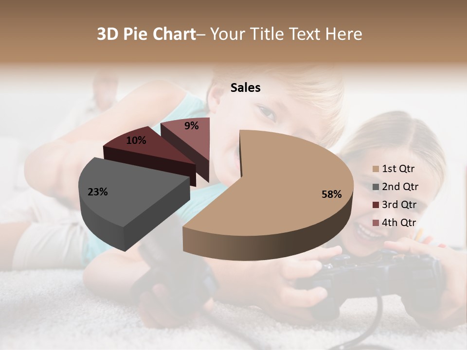 Happy Caucasian Sister PowerPoint Template