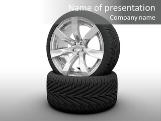 Closeup Tire Render PowerPoint Template