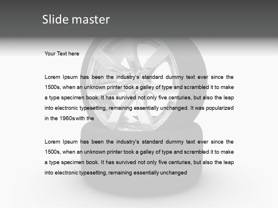 Closeup Tire Render PowerPoint Template