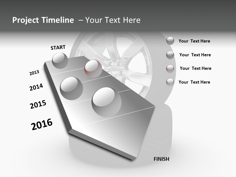 Closeup Tire Render PowerPoint Template