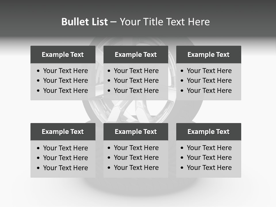 Closeup Tire Render PowerPoint Template