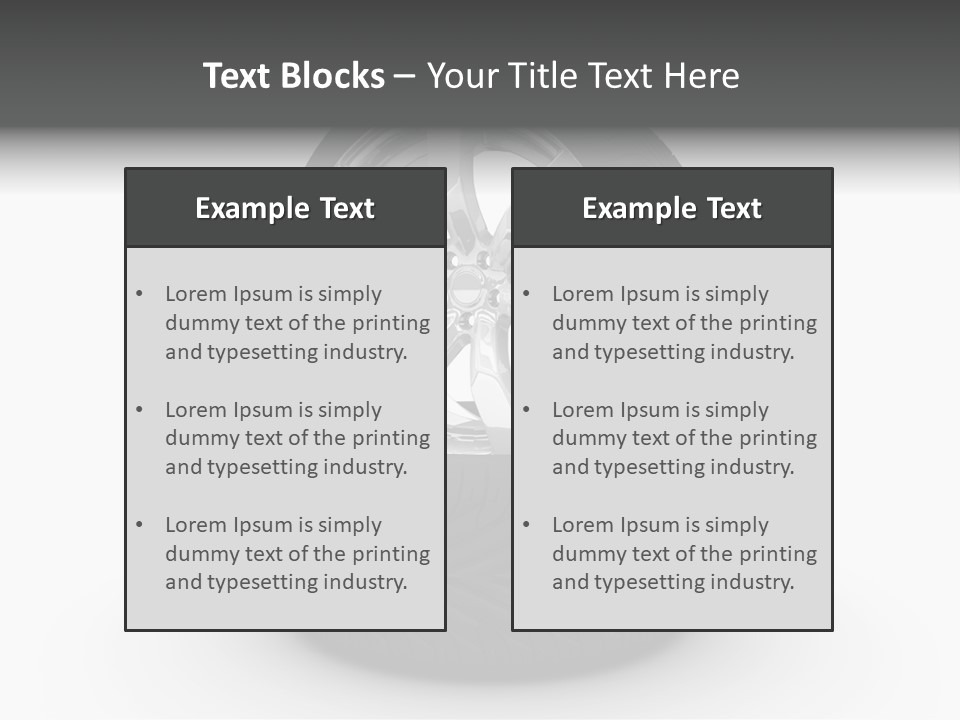 Closeup Tire Render PowerPoint Template