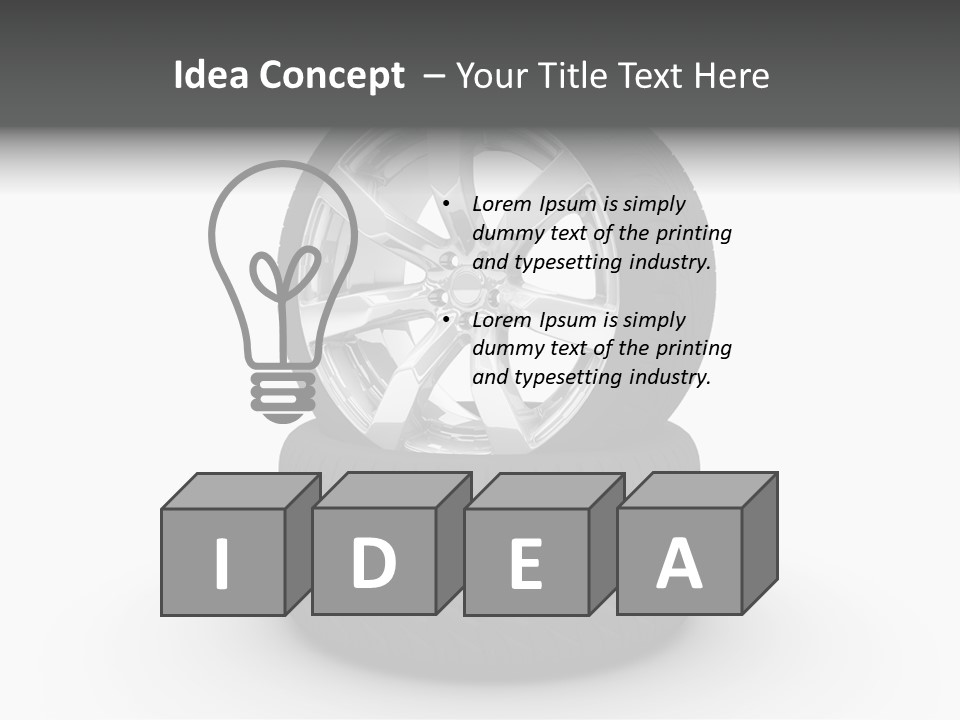 Closeup Tire Render PowerPoint Template