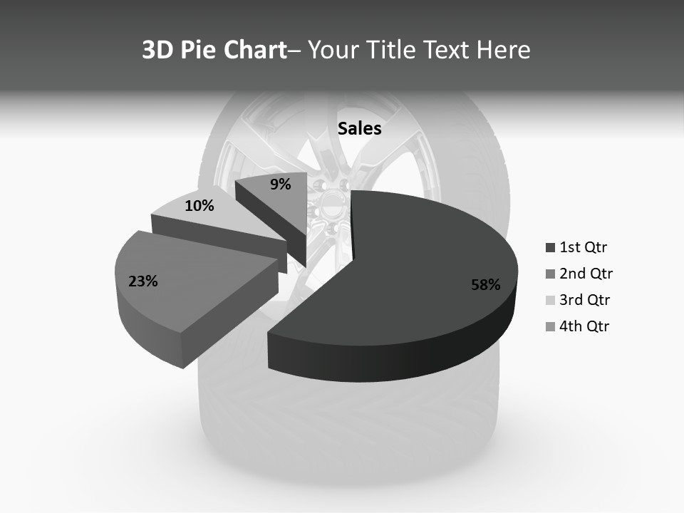 Closeup Tire Render PowerPoint Template