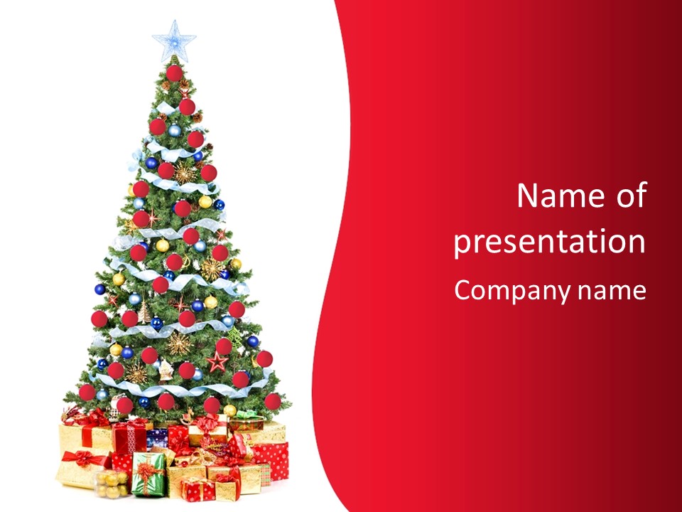 Isolate Celebrate Tree PowerPoint Template