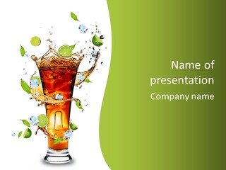 Mint Berry Drink PowerPoint Template