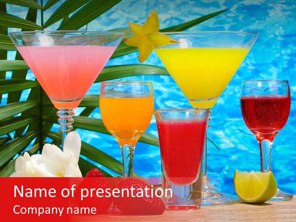 Assortment Beverage Cocktail PowerPoint Template