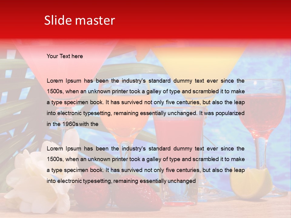 Assortment Beverage Cocktail PowerPoint Template