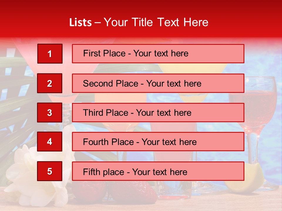 Assortment Beverage Cocktail PowerPoint Template