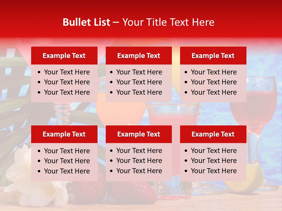 Assortment Beverage Cocktail PowerPoint Template