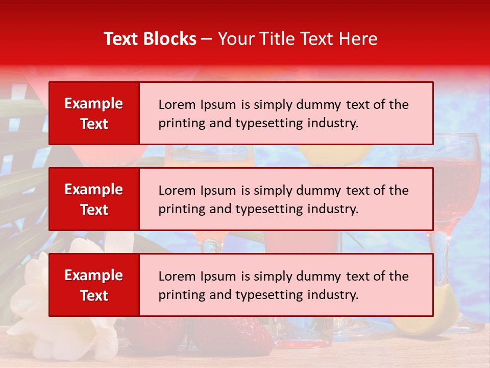 Assortment Beverage Cocktail PowerPoint Template